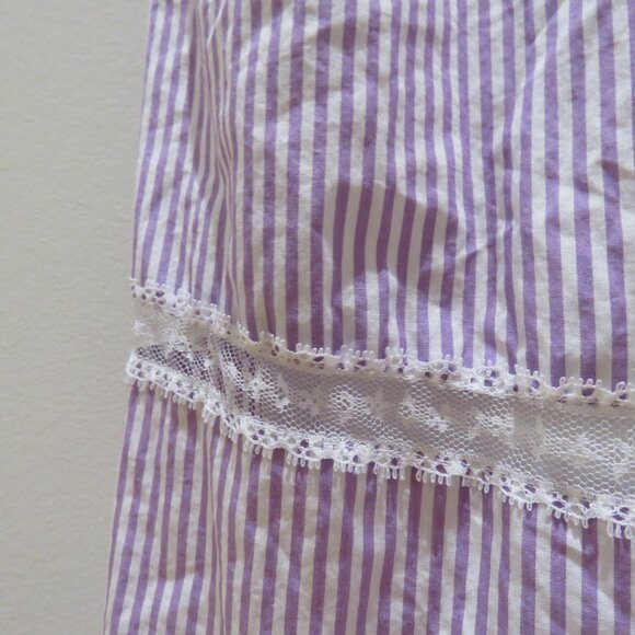 J. CREW Tiered Lace Panel Ruffle Dress Rustic Plum Stripe Prairie Cottage Trad - Picture 11 of 16